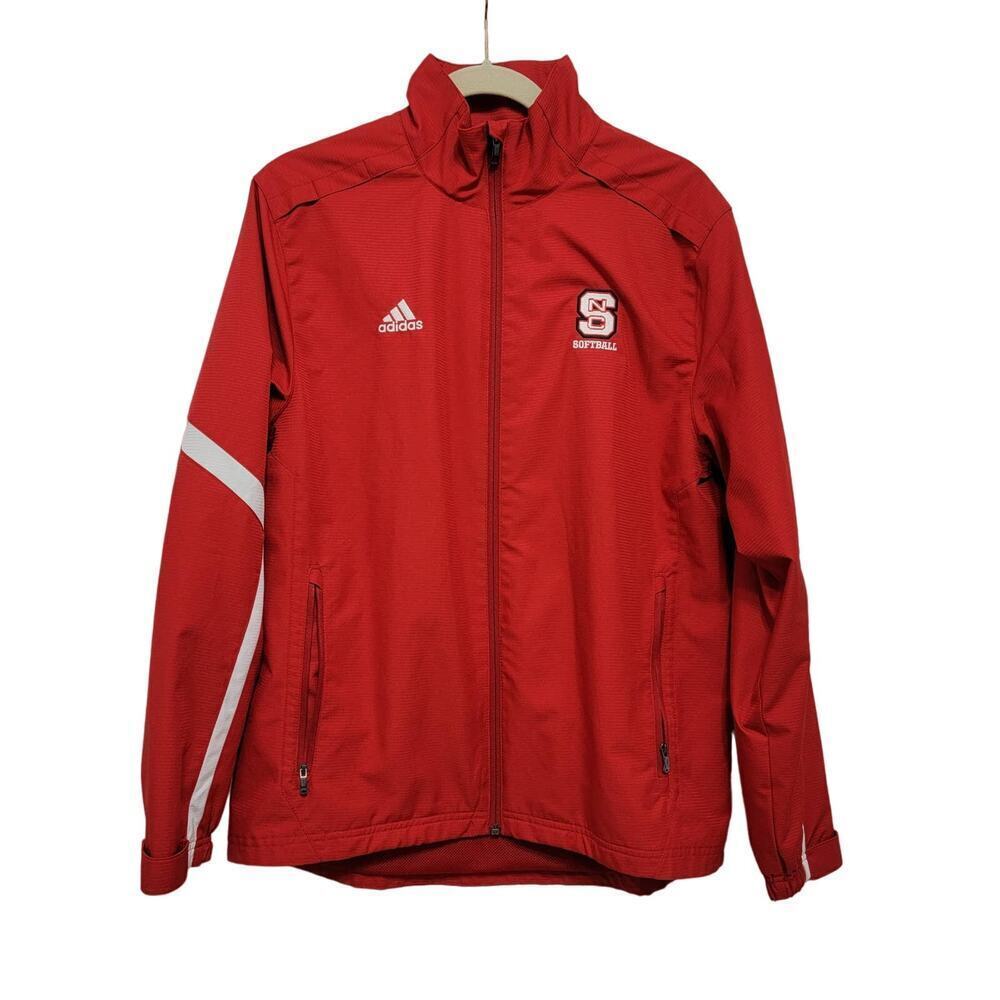 Adidas Red NCSU College Softball Jacket Small 623